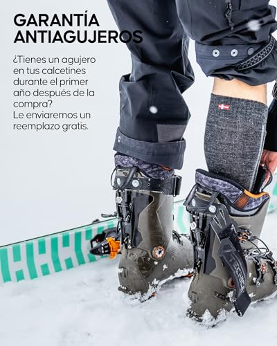 DANISH ENDURANCE Calcetines de Esquí Térmicos de Lana Merino, Verde Oliva, 43-47 - imagen 4