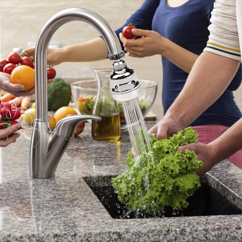 3 Pieces Kitchen Tap Head Fucet Aerator, 360 Degree Rotatable 3 Mode Adjustable Faucet Extender Kitchen Faucet Head Replacement for Bathroom Kitchen - Thumbnail 7