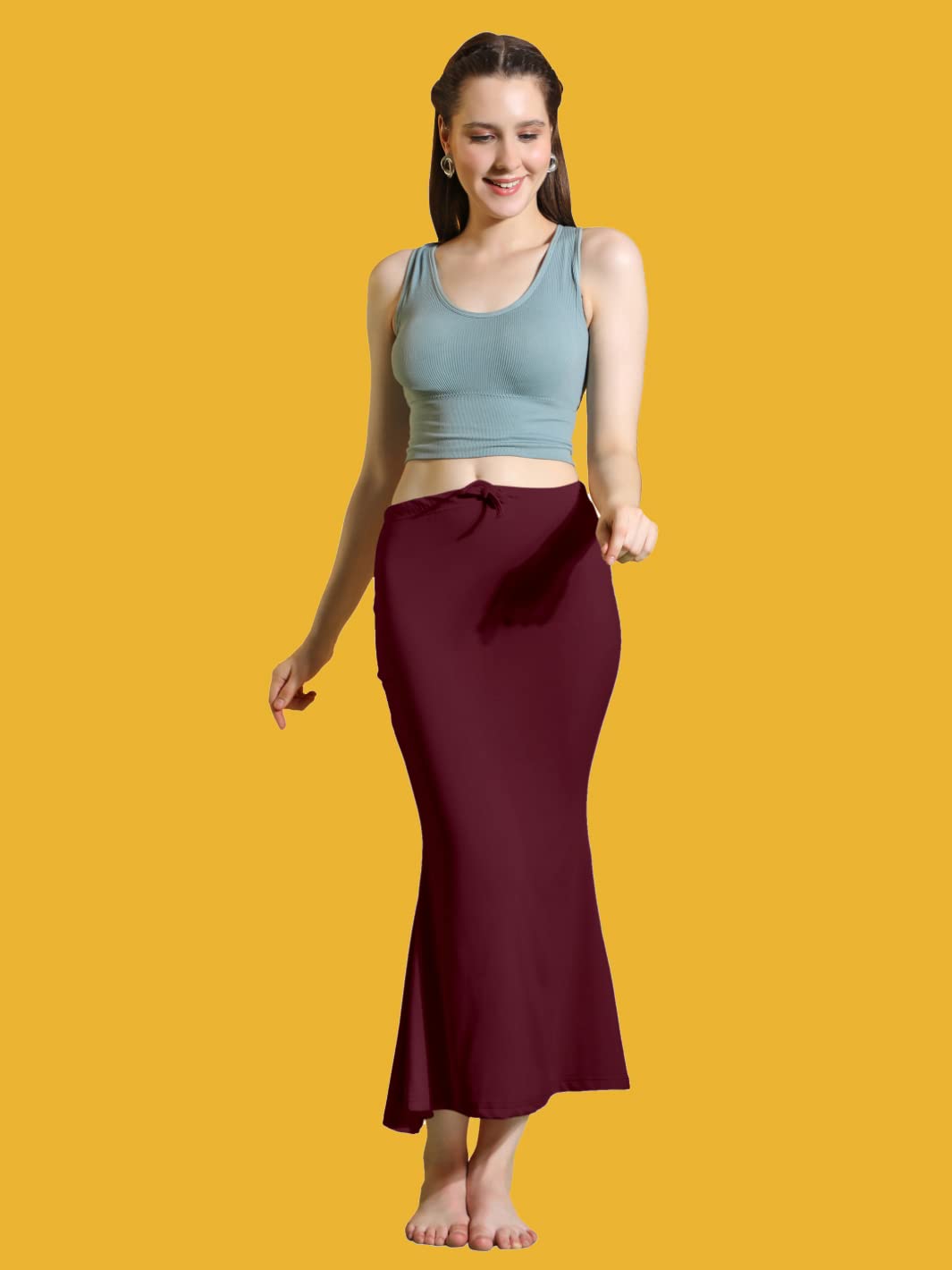 Jaanvi fashion Lycra-Saree Shapewear Petticoat für Damen, Baumwollmischung, Petticoat, Röcke für Damen, figurformendes Kleid für Saree
