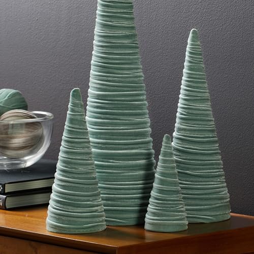 Image of Your Heart's Content Sage Velvet Trees Set of 4, Handcrafted Home Decor, Valentine Accent, Green Tabletop, Modern Farmhouse Centerpiece, Baby Nursery, Cozy Gift for (Sage)