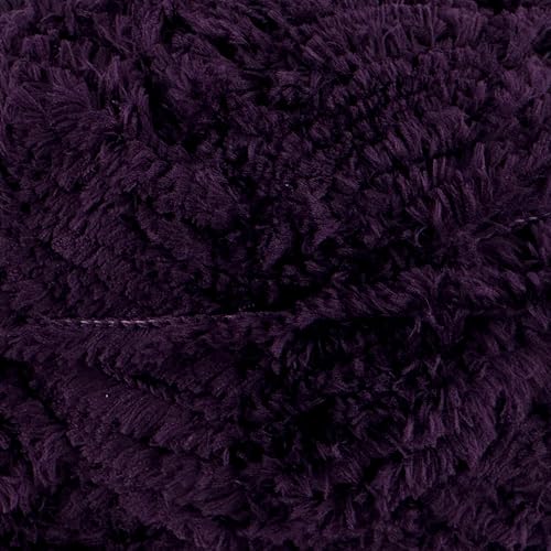 Image of Plush Faux Fur Bulky Yarn, Super Soft Fluffy Fuzzy for Knitting Crocheting Crafting, 100 Gram (3.53 Ounces) 109 Yards (100 Meters) (Dark Eggplant Purple) (3 Skeins)