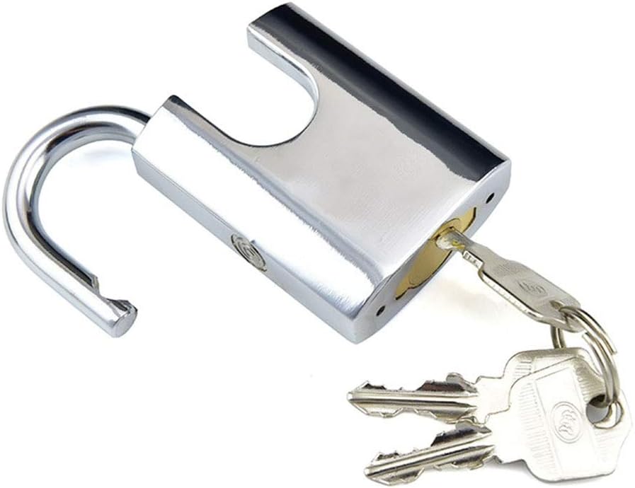 Keyed Padlocks Solid Alloy Steel Key Padlock, Outdoor Waterproof and Rust-Proof Lock, for Storage Cabinets, Garages, Fences, 3 Keys (Size : 52mm)