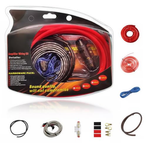 Kit de cableado calibre 4 Gadpiparty con porta fusible para amplificador de coche en ABS y metal
