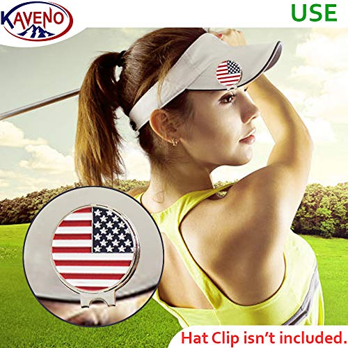Kaveno Golf Ball Marker Series, Assorted Design, Pack Of 5/10/20 (Usa Flag - 10Pcs) #TOP2