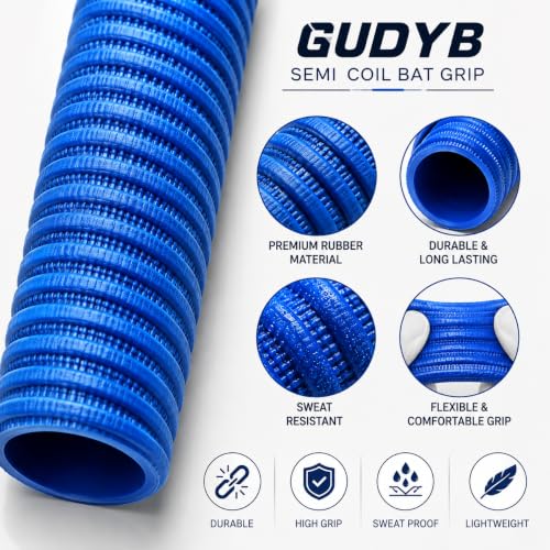 Image of Professional Cricket Bat Handle Semi Coil Grips with Better Shock Absorption | Cricket Accessories Bat Handle Grips, Pack of 1 (Orange)