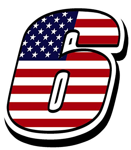 number stickers for motocross - Racing Rally Number 6 Sticker Decal USA Flag N 306