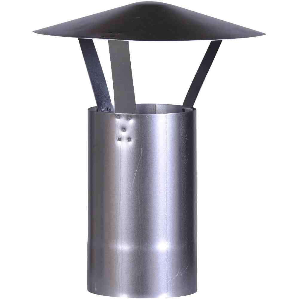 Cappello Antipioggia FireFix A120/RH zincato 420 mm ø 120 mm per Tubi da Forno 0,6 mm Argento