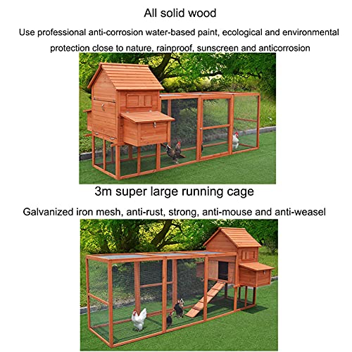 Outdoor Massivholz Hühnerkäfig Kaninchenkäfig, Doppellagiger Hühnerstall Mit Belüftungstür, Reinigbares Tablett Und… – Bild 4