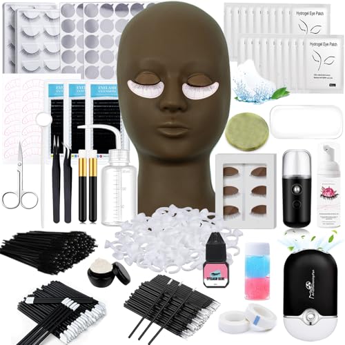 Lash Extension Kit for Beginners with Mannequin Head and Supplies
