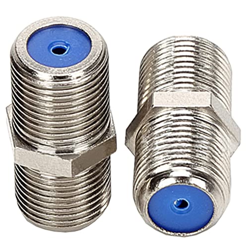 Fohevers 2 Pcs F Type Female to Female Barrel Connector Satellite Adapter for Cable Box Satellite Receiver