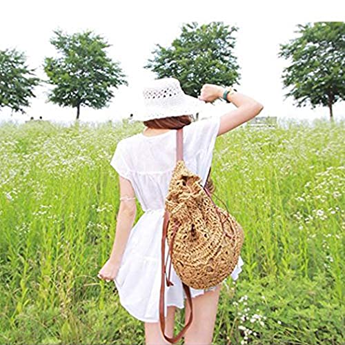 Image of Women Straw bag Summer Beach Casual Casual Daypacks, Light Brown, 36 * 29 * 10 * 39cm