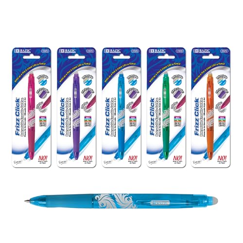 Bolígrafo retráctil gel borrable BAZIC multicolor