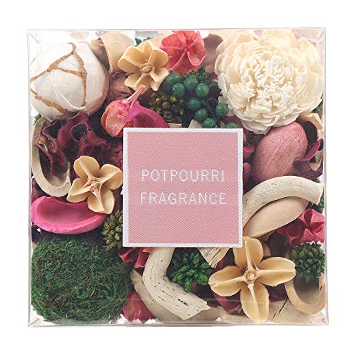 Qingbei Rina Spring Potpourri, Rose Scent Pot pourri Decorative Dried Flower, Home Fragrance Sachet, Summer Bowl Vase Filler, Large Weight of 14 Oz,Fragrance Vial Included(Pink)