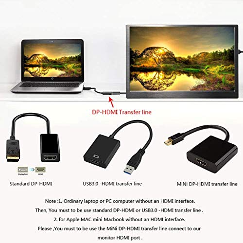 Kenowa-Pantalla-LED-portatil-Ultra-Delgada-HD-de-156-Pulgadas-Pantalla-IPS-IPSp-para-Juegos-Monitoreo-CNC-Alimentado-para-USBHDMI-con-Conector-para-Auriculares-Estuche-de-Cuero