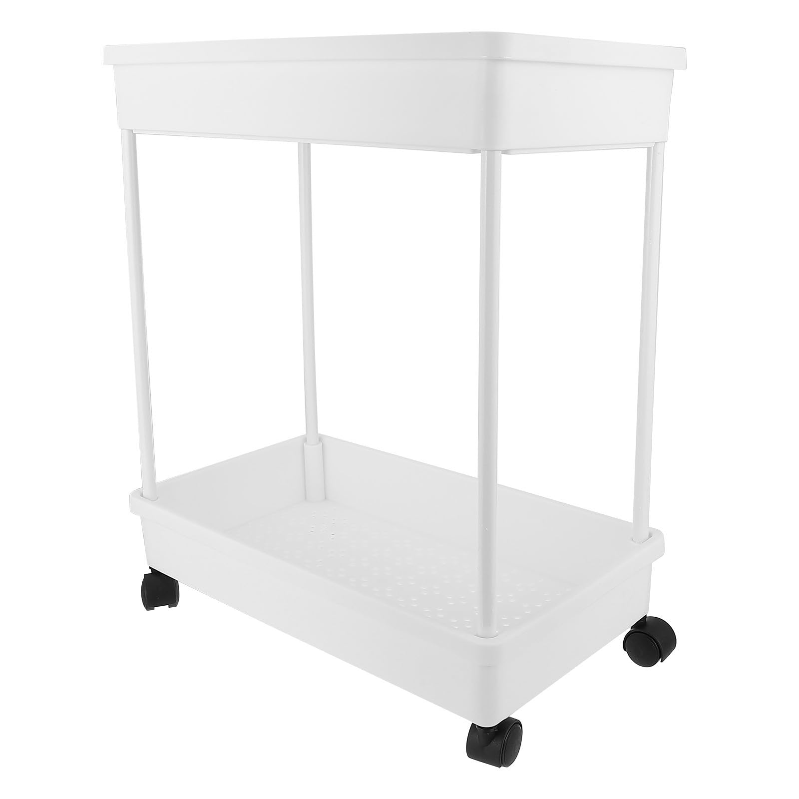 Carro con ruedas transparente TOYANDONA con estante de 2 niveles para baño