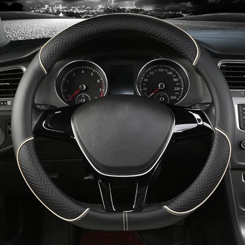 UNGOOR Coche Fundas Volante para Subaru Forester SJ/SK 2012-2019 2020 2021 2022 2023,Cubierta Volante Antideslizante Cómoda Accesorios.,E-Beige-Type D