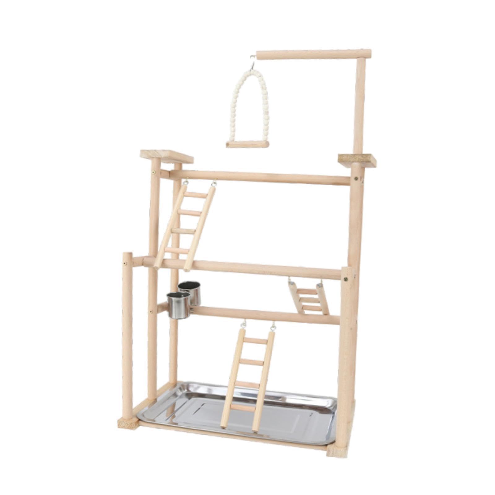 Ailan Jaula de para Madera para pájaros, Accesorios para Juegos, estación de Actividades Que promueve el Equilibrio y la coordinación en Aves, Percha de
