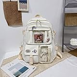 DKIIL NOIYB Kawaii Backpack With Kawaii Pin And Accessories, Large Capacity Cute Bear Accessories Backpack For School Multi Pocket Kawaii Handbag Japanese School Bag For Teen Girls 40 * 30 * 11cm - Image 3