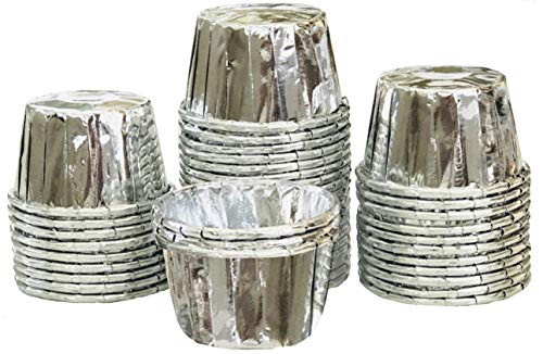 Silver Foil Mini Candy Nut Cups - Mini Baking Liners - Silver 50 Pack #TOP25