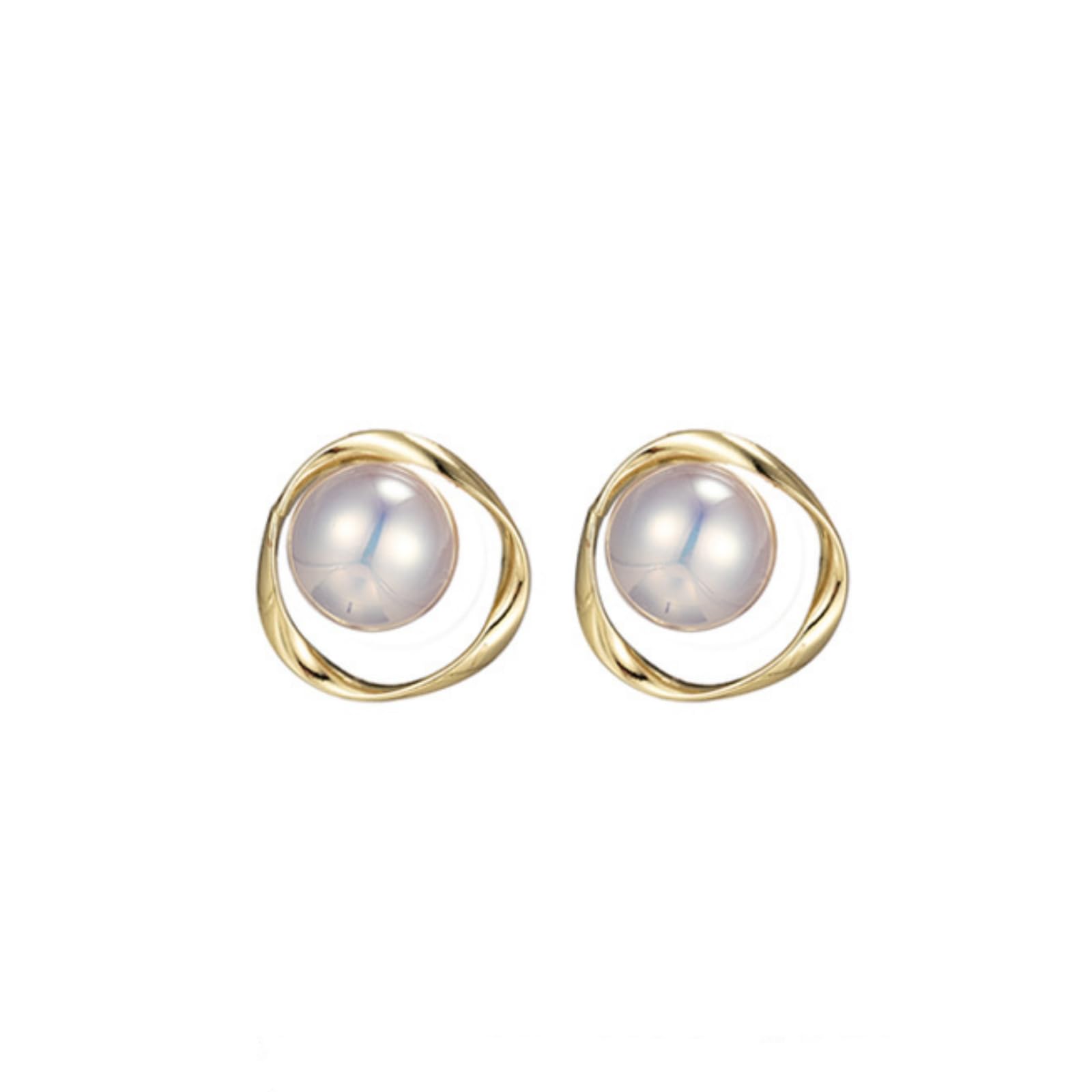 ankbrats Pendientes de perlas doradas para mujer, sin agujeros, perlas de agua dulce ajustables, pendientes dorados para niñas, sin níquel, pendientes con perlas de bisutería para mujeres, Plata de