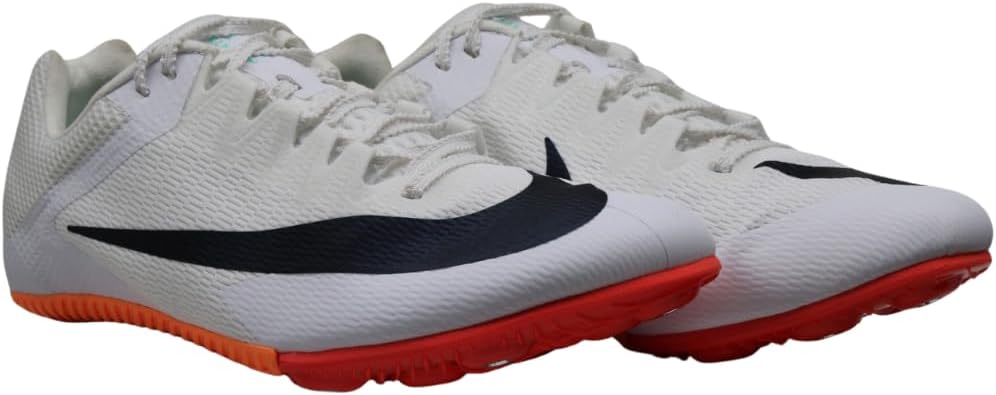Nike Zoom Rival Sprint Athletics Sprinting Spikes Shoes White/Obsidian-Bright Crimson 10 Mens US/11.5 WMNS US