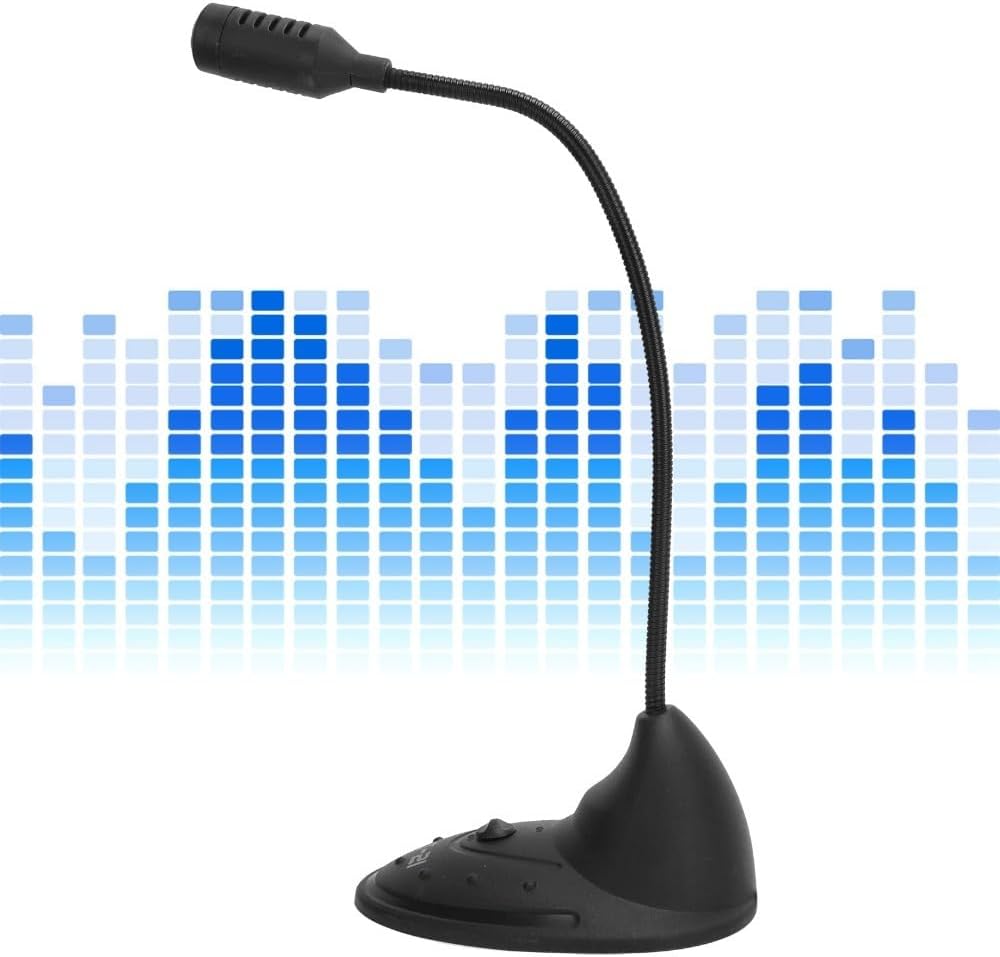 3.5mm Plug Desktop Condenser Microphone Adjustable Gooseneck Noise Reduction Plug & Play for PC Laptop Streaming & Gaming