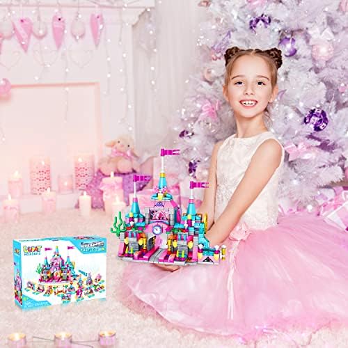 Girls Princess Castle Stem Building Toys for 6 7 8 9 10 Year Old, 568pcs Building Block Set STEM Learning Toy 25-in-1 Creative Construction Building Brick Educational Engineering Best Gift for Kids