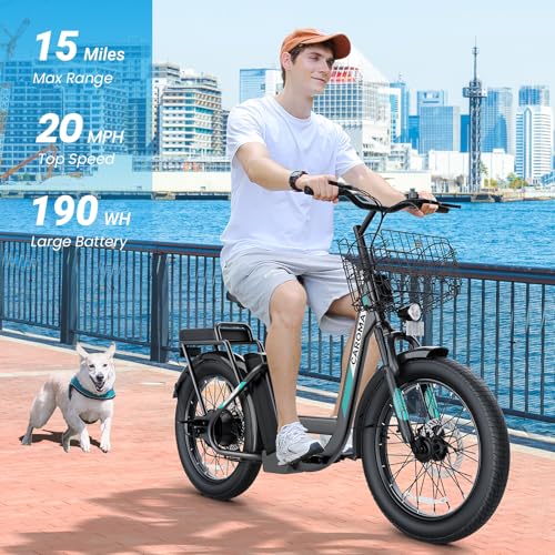 Image of Caroma Peak 1200W Electric Scooter with Seat, 20 inch Tires,30Miles&20MPH | All Terrain E Scooter with 2 Seats,Adjustable Electric Scooter for Adults with Basket,Adult Electric Bicycles Style Scooter