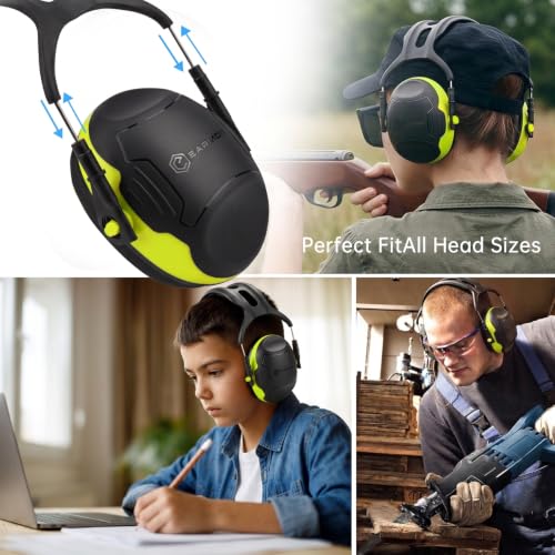 Image of Noise Cancelling Ear Muffs, 29 NRR Ear Protection for Kids Adults | Noise Reduction Hearing Protection Earmuffs for Toddler, Monster Jam, Concerts, Fireworks, Mowing, Shooting, Construction