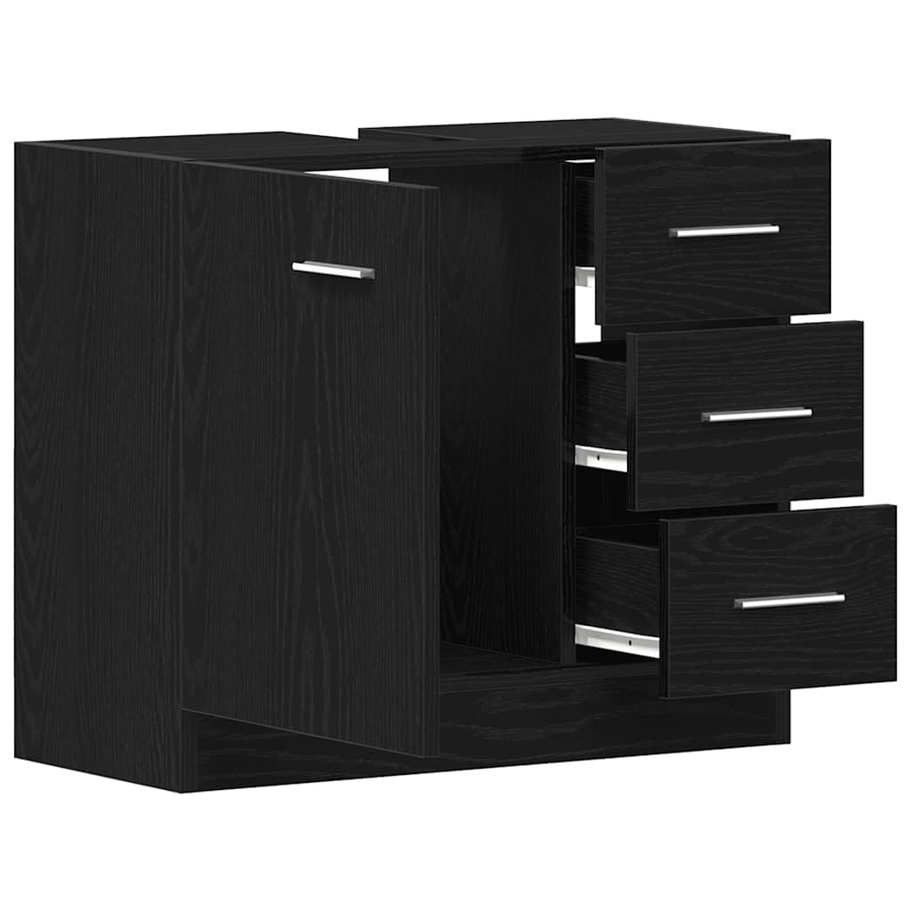 vidaXL Mueble para Lavabo de Roble Negro 63x30x54 cm, Armario de Lavabo, Armario de baño, Mueble de tocador, gabinete de baño, Muebles de baño