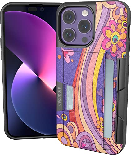 Image of Smartish iPhone 14 Pro Max Wallet Case - Wallet Slayer Vol. 2 [Slim /Protective] Credit Card Holder w /Kickstand Drop Tested Hidden Card Slot Compatible w /Apple iPhone 14 Pro Max - Groovy, Baby