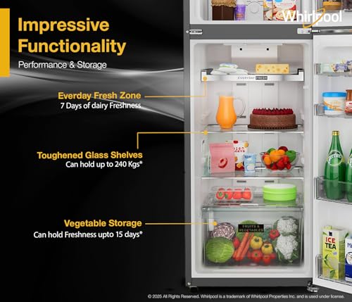 Image of Whirlpool 327 L 3 Star Convertible Frost Free inverter Double Door Refrigerator (IF INV 375 ILLUSIA STEEL(3S) CONV-TL)