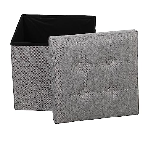 Pouf coffre gris pour gagner de la place dans un studio - 3