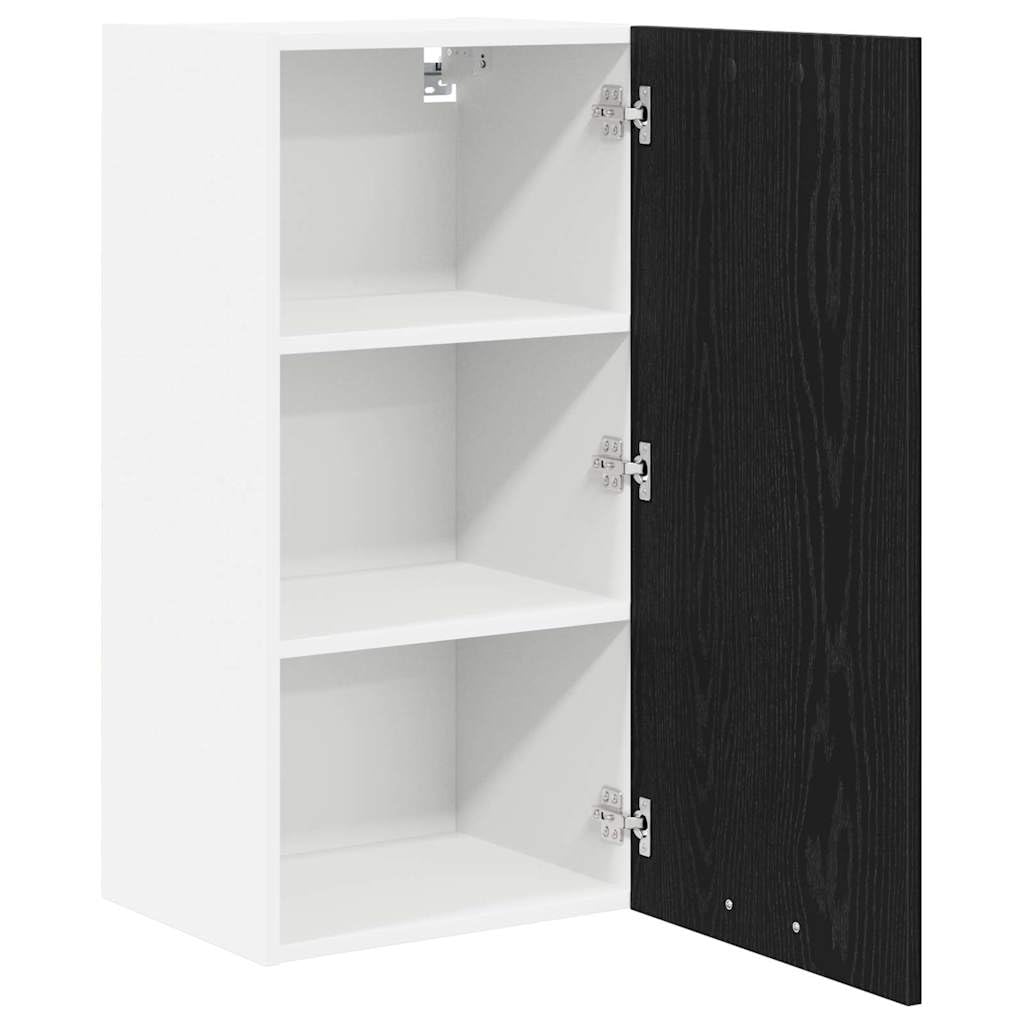 Lumanois Armoire Suspendue Riga Chêne Noir et Blanc 40 x 31 x 80 cm Meubles de Cuisine Noir,884259