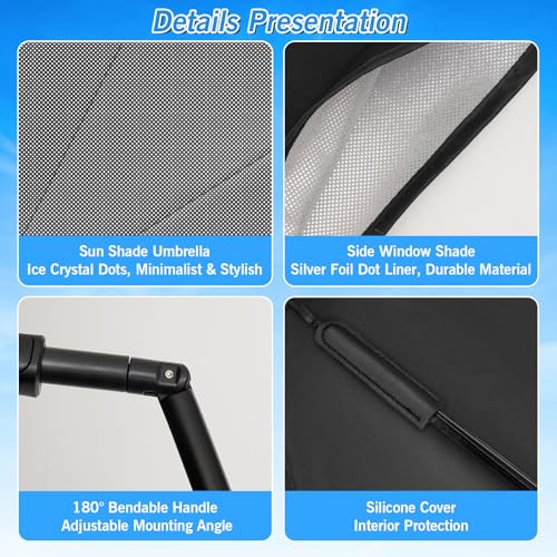 Image of KUST Windshield Sun Shade Umbrella for Tesla Model Y 2020 2021 2022 2023 2024 (Not for Juniper) Rear Window Shades 100% UV Protection and Blackout Privacy 5PCS Car Window Covers Accessories