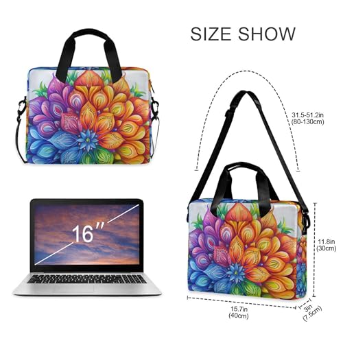 Funda Maletín para Laptop Mandala Rainbow 13 a 15.6 pulg miniatura 4