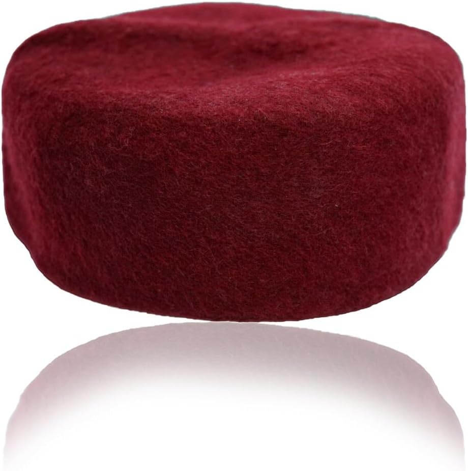 Traditional Chachia Tunisian Chechia Handmade Black Chachya Morroco African Hat Wool Tarbouch Felt Igbo Cap Fez Kufi Hat Tunisia (56 Cm, Red)