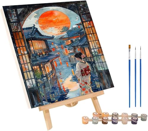 �y�C���g�o�C�i���o�[ ���{�̏��� �ȒP DIY �������G �� Paint by Numbers �y�C���g�u���V�ƃA�N�����痿�t�� ���G �L�����o�X ��l�̂��߂̃N���G�C�e�B�u�Ȏ �h��G ���� ��l�p �z�[���E�H�[���f�R���[�V���� �a�����v���[���g���� 