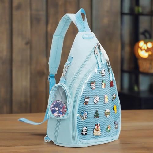 Mens Womens Oxford Ita Bag Pin Display Chest Pack Single Shoulder Bag Sport Backpack Packs Hiking Daypack