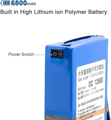 Miniatura 3 de Paquete de 5 baterías DC12680 6800mAh 12V con cargador de batería recargable para alimentar dispositivos del sistema como Bluetooth CCTV cámara tira