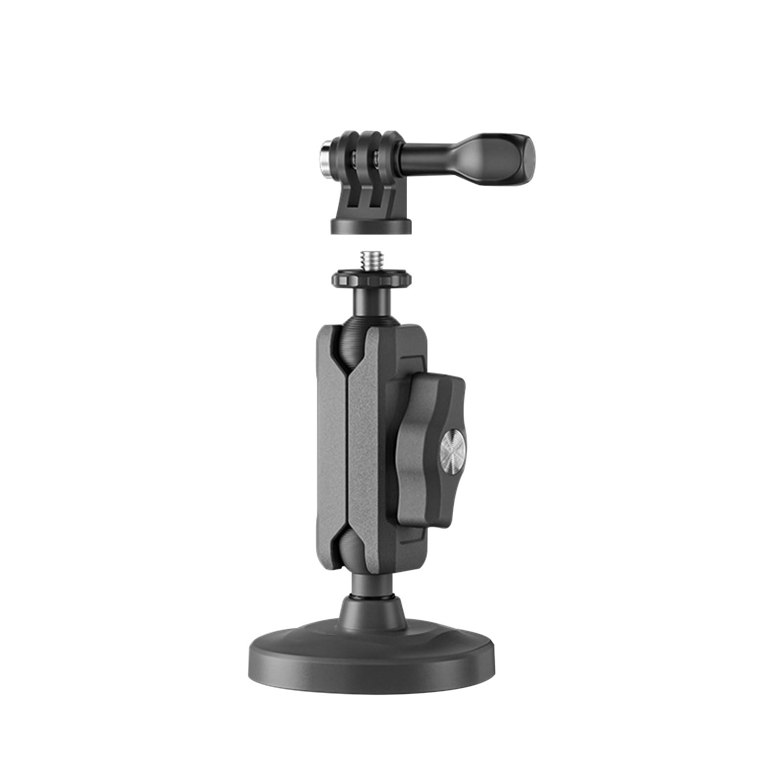 Asixxsix Soporte Magnético para Cámara de Acción, 6 Imanes N52 y Silicona Antideslizante, Soporte Giratorio para Cámara con Abrazadera de Brazo Giratorio de 360°, Accesorios