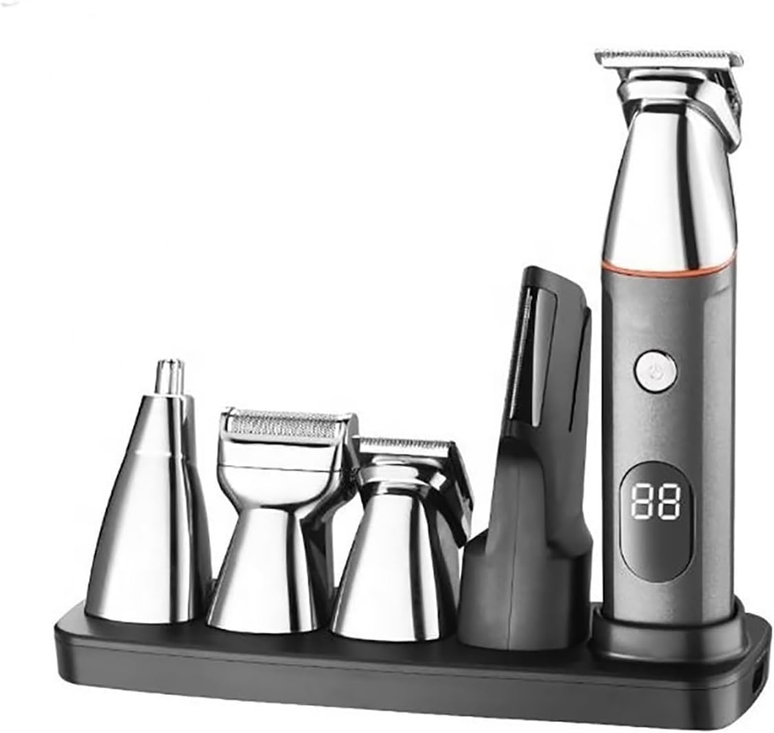 Strumento for tagliare i capelli, 5 in 1 tagliacapelli elettrico for barba e capelli for uomo, kit for la cura del viso, tagliacapelli, tagliacapelli for il corpo, rasoio ricaricabile for naso e orecc