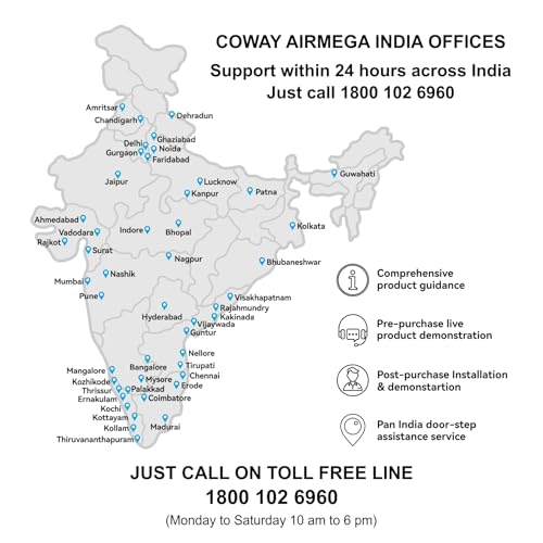 Image of Coway Professional Air Purifier for Home, Longest Filter Life 8500 Hrs, Green True HEPA Filter, Traps 99.99% Virus & PM 0.1 Particles, Warranty 7 Years (AirMega Storm (AP-1220B))