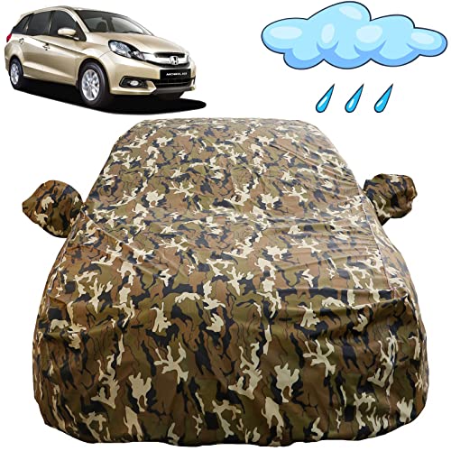Image of Autofact Waterproof Car Body Cover Compatible with Honda Mobilio (2014 to 2022) with Mirror Pockets (Camouflage Design)
