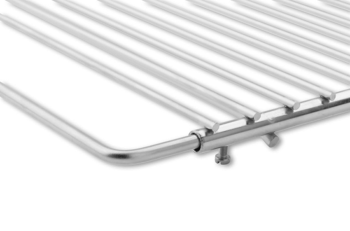 Grille barbecue inox réglable 45–55 × 37 cm avec poignées | Version réglable avec poignées