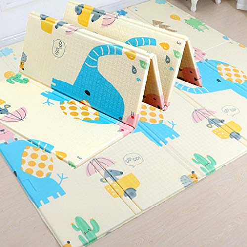 vocheer Baby Play Mat, Folding Baby Crawling Mat Waterproof Portable Toddlers Kids Playmat Non Toxic Large Nursery Mat for Infants79 x 70inch