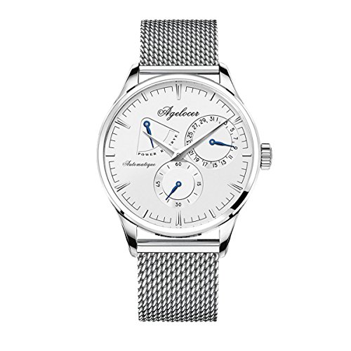 Preisvergleich Produktbild Agelocer Herren Uhr analog Automatik mit Edelstahl Armband 4101D9-SS