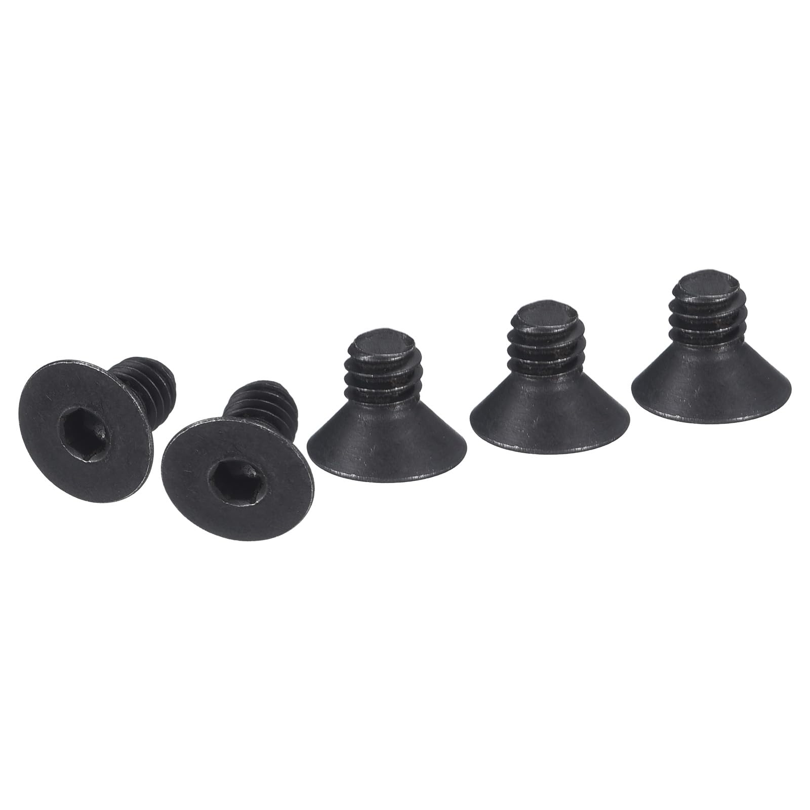 DTGN #8-32x1/4 Flat Head Socket Cap Screws, 20 Pack Hex Socket Flat Head Screws Carbon Steel Black Oxide, Full Thread, Countersunk Bolts