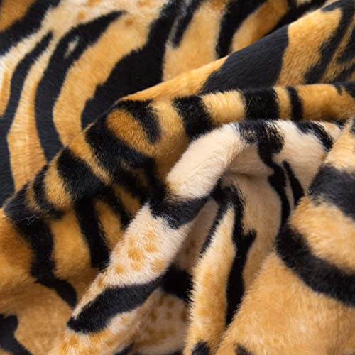 Image of Prokart Soft Faux Fur Fabric Cloth - 60 Inch Wide Pana | Fur Fabric Decorative Cloth for Crafting Soft Toys, Fancy Dress, Baby Photoshoot, Wedding Mandap & Party Decor (Tiger Print, 3 Mtr)