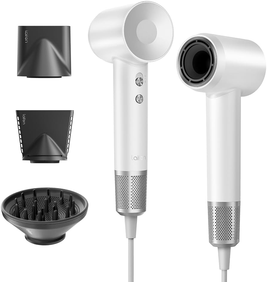 Swift Special High-Speed Hair Dryer – 110,000 RPM Brushless Motor, 200 M Negative Ions, 3 Magnetic Nozzles, Smart 100 t/s Temp Control, 59 dB – Pearl White
